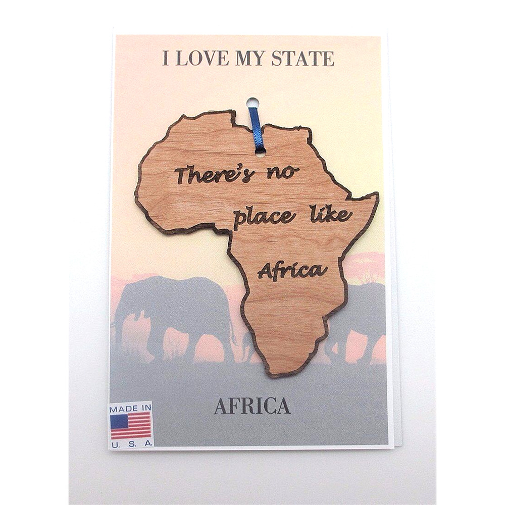 Africa Ornament Wood Made in USA Travel Souvenir There's No Place Like Series